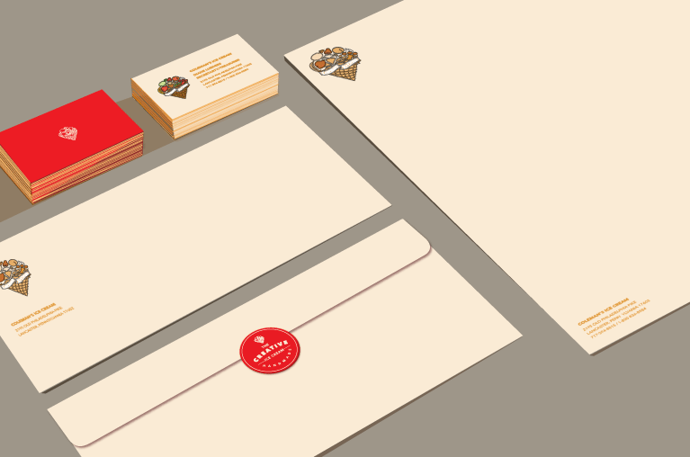 letterhead package for the creative ice cream line