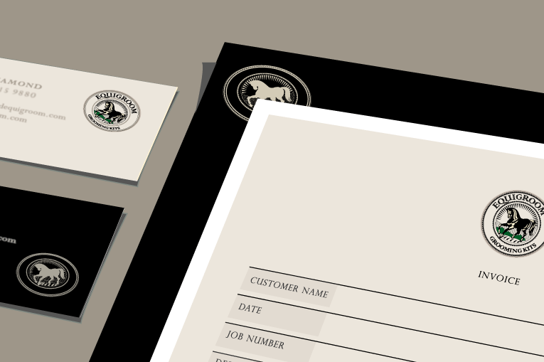 business card and invoice design for equigroom
